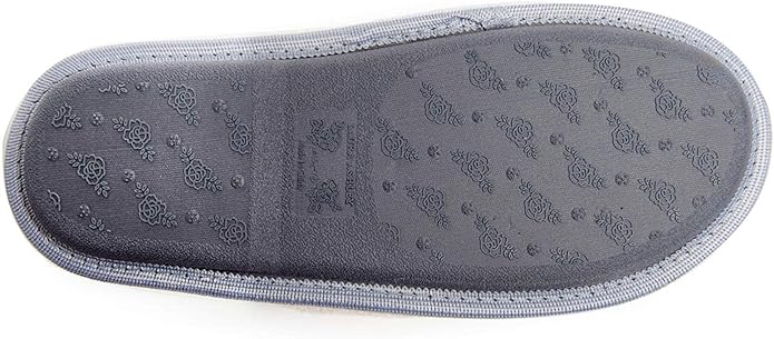 Laura Ashley Ladies Embroidered Soft Terry Scuff Slipper