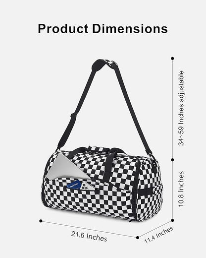 NPBAG Convertible Garment Duffle Bags for Travel - Carry on Garment Bag, Suit Bag for Men & Women, 3 in 1 Foldable Travel Duffle Backpack with Shoulder Strap (Checkerboard)