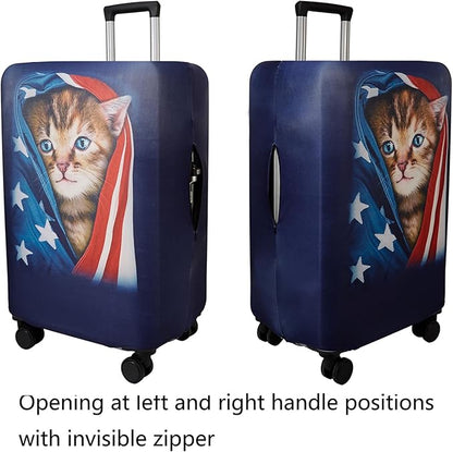 WUJIAONIAO Travel Luggage Cover Baggage Suitcase Cover Protector Skins 18-32 Inch (Cat A, L (for 25-28 inch luggage))