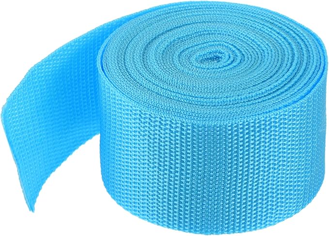 MECCANIXITY Lightweight Polypropylene Webbing Strap 2" 5 Yard Backpack Strapping Band Aquamarine Blue for Outdoor Luggage Cargo Straps