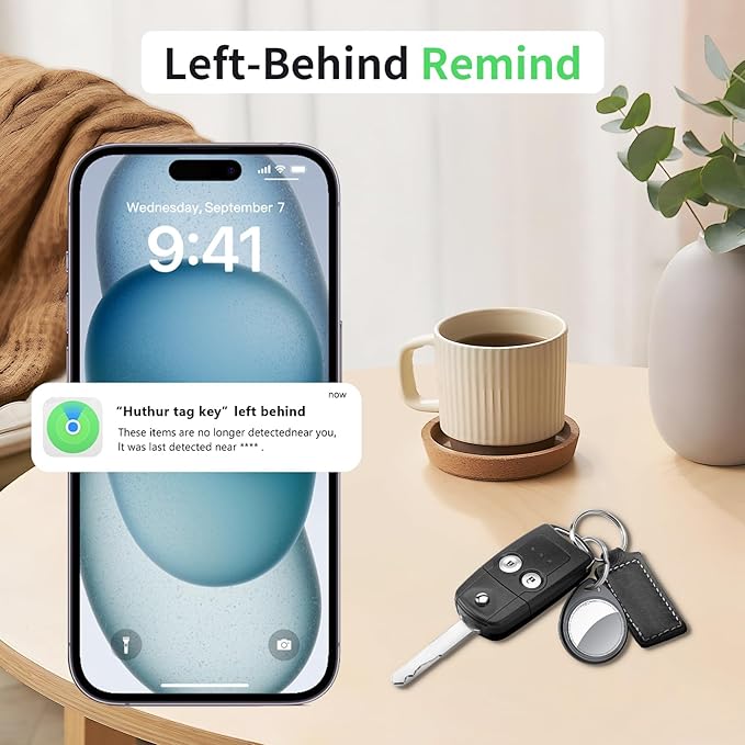 Tracker Tags-2 Pack Deep Black, 5.3 Bluetooth Tracker Work with Apple Find My (iOS Only), 100dB Sound, Smart Tag with Keychain/Lanyard, Item Finder for Luggage/Key/Suitcase, Replaceable Battery.