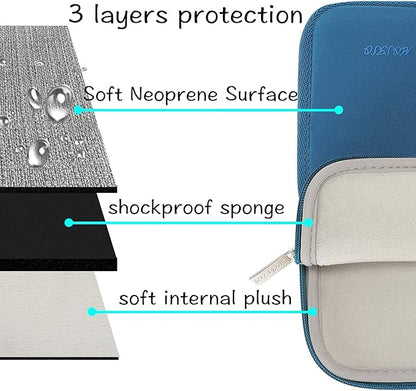 MOSISO Laptop Case 13.3 inch, 13-13.3 inch Laptop Sleeve Bag Compatible with MacBook Air/Pro 13/Pro 14 M5 M4 M3 M2 M1, HP Dell ASUS Lenovo, Neoprene Computer Sleeve Bag with Small Case, Lake Blue