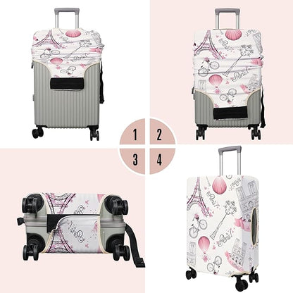 Travel Luggage Cover Suitcase Protector Fits 18-32 Inch Wheel Covers PatternedTravel Related Items Flower Luggage Protector Elastic XL