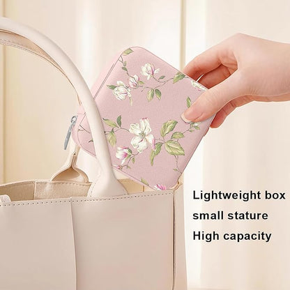 MAYCARI Jewelry Box with Cute Floral Flower Pattern Design, PU Leather Jewelry Travel Organizer Case-Rings/Earrings/Necklace Storage Box for Women Birthday Mom Friends Her Bridesmaids Girls s