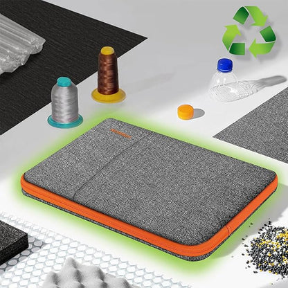 Slim Laptop Case 13.3 14 inch Sleeve, Rainproof & Shockproof Carrying Case for Notebooks Compatible with MacBook Pro 14" and All Models 13.3" MacBook Air/Pro,Most Popular 13"-14" PC,Dark Gray-Orange