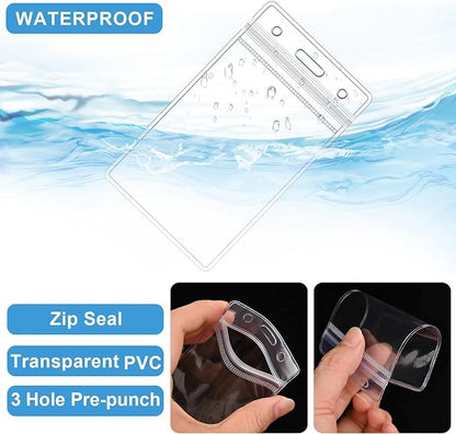 100 Pack Clear Luggage Tags Bag Tags Holder Identification ID Card Badge Holder with Luggage Tag Loop Straps for Business Travel and Office Supplies