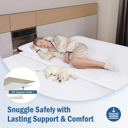 Vekkia 80" x 10" Twin XL/Twin to King Converter with Internal PE Support Sheet & High-Density Foam, Split King Gap Filler for Adjustable Bed, Guest Room, Vacation Rentals, Hotel, Washable Cover