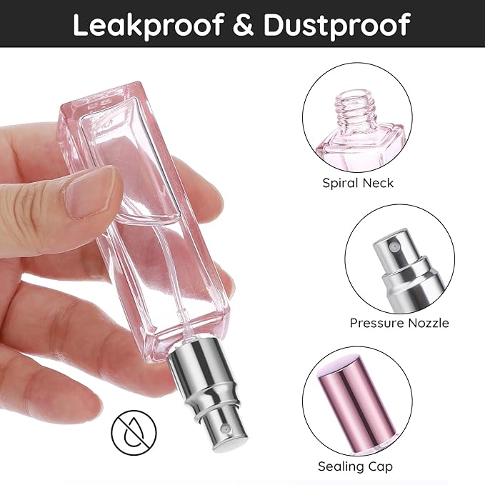Segbeauty 2pcs Perfume Atomizer, 20ml Cologne Travel Bottle Refillable, Empty Small Perfume Spray Bottle Portable Fine Mist Perfume Making Kit Dispenser Refill Travel Bottles Container Sprayer