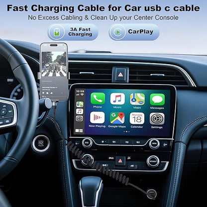 USB C to C Cable 3ft 2Pack Coiled USB C Charger Cable for Car Type C Fast Charging Cable for iPhone 17/16/15/Plus/Pro/Pro Max/Samsung Galaxy S23 Nylon Braided USBC Cable