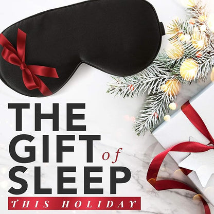 Sleep Mask - 100% Pure Mulberry Silk Eye Mask - with Foam Ear Plugs & Anti Snoring Nose Clip - for Men & Women - Great for Travel - Hypoallergenic Mask