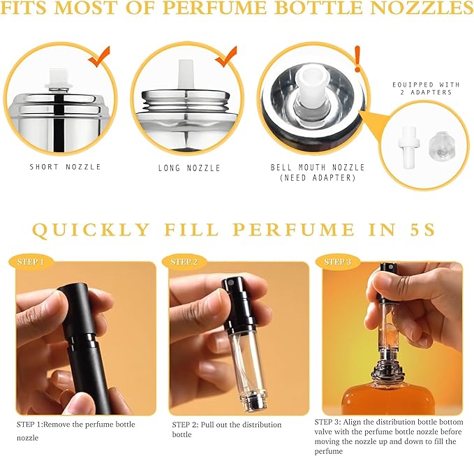 2PCS Perfume Travel Refillable Bottle, Bottom-Filling Fragrances Perfume Atomizer, Empty Mini Cologne Dispenser, Portable Sprayer Pocket Size for On the Go 5ml (Black & Dark Blue)