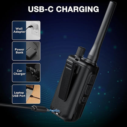 BAOFENG UV-5R Mini Dual Band Handheld Ham Radio, Wireless APP Programming, Dual PTT, USB-C Charging, 999CH, NOAA FM Aviation Reception, Pocket Walkie Talkie for Outdoor, Emergency, Backup [2Packs]