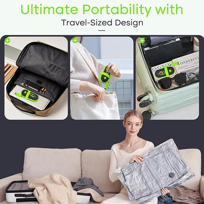 9 Pack Travel Vacuum Storage Bags with USB Electric Pump, Carry-on Size Space Saver Bags for Clothes and Clothing Travel，Compression Packing for Luggage and Suitcase