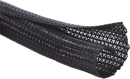 Alex Tech 25ft - 1/8 inch Cord Protector Wire Loom Tubing Cable Sleeve Split Sleeving For USB Cable Power Cord Audio Video Cable – Protect Cat From Chewing Cords - Black