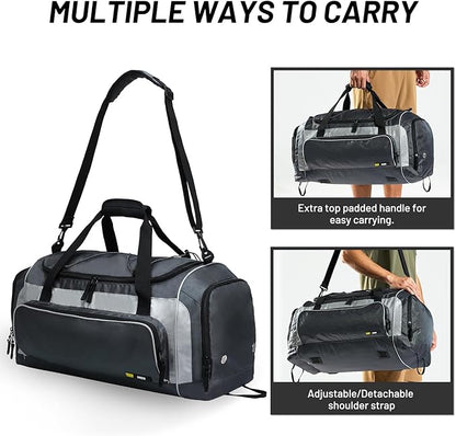 MIER Large Gym Bag for Men Sports Duffle Bag with Shoe Compartment 60L Lightweight Duffel Bags for Workout Fitness Travel