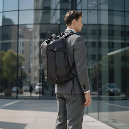 Travel Backpack for Men and Women, Flight-Approved Carry-On Backpack with Laptop Compartment; Large-Capacity Personal Item for Business, Work, School, or Weekend Trips (Black).