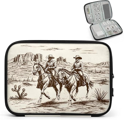 Cable Organizer Desert Cactus Cowboys Electronics Travel Organizer Case Tech Accessories Pouch Waterproof Cord Storage Bag for Power Bank Charger Phone Earphone