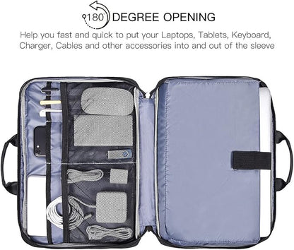 imComor 15.6 Inch Laptop Sleeve Bag, Men Women TSA Case for Macbook Pro 16 M4 M3 M2 M1, Lenovo Ideapad 15.6, HP Envy/Victus 15.6, Acer Aspire/Nitro 5 15.6, Dell 15, ASUS Chromebook 15 Case, Black
