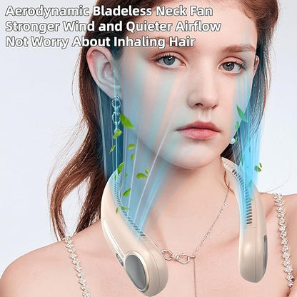 Portable Neck Fan,Hands Free Personal Wearable Bladeless Fan,6000mAh USB Rechargeable,360° Cooling,LED Display,4-Speeds,Birthday Gifts for Men Women Dad Mom,Stocking Stuffers Christmas Gifts (Brown)