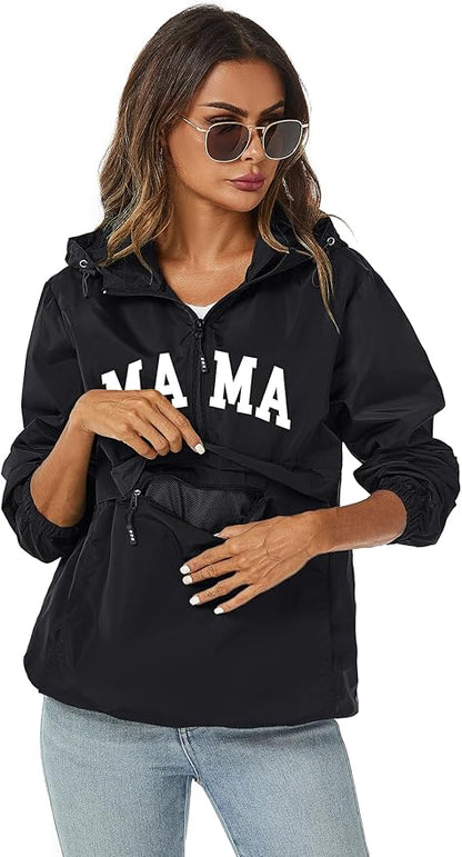 Avoogue Womens Rain Jacket with Hood,Pullover,Packable,Lightweight,Windbreaker,Waterproof,Breathable.