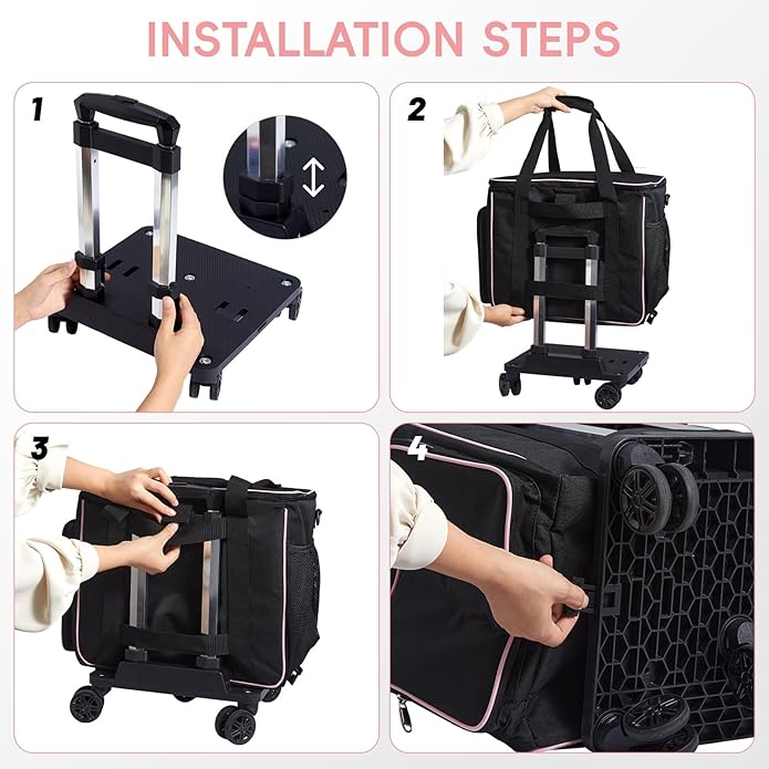 2025 Rolling Teacher Tote Bag with 15.6" Laptop Compartment