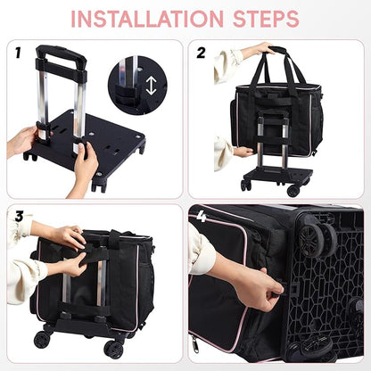 2025 Rolling Teacher Tote Bag with 15.6" Laptop Compartment