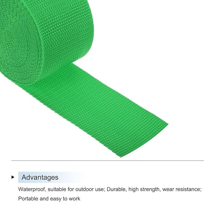 MECCANIXITY Lightweight Polypropylene Webbing Strap 2" 5 Yard Backpack Strapping Band Mint Green for Outdoor Luggage Cargo Straps