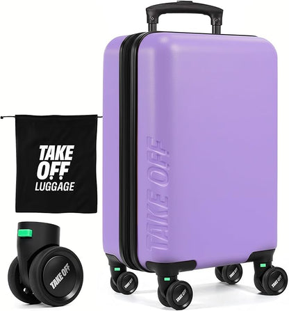 Take OFF Luggage Personal Item Travel Bag 3.0 – Compact Underseat Suitcase for Budget Airlines – Fits Sizers 18x14x8 – No-Fee Small Carry On Luggage with Wheels Removable, TSA Lock & Toiletry Pouch