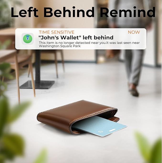 [Apple MFi Certified] Wallet Tracker Card with Apple Find My (iOS Only) Rechargeable Air Tracker Tags Bluetooth Wallet Finder IP68 Waterproof GPS Tracker Item Finder for Keys, Bags, Passport Blue
