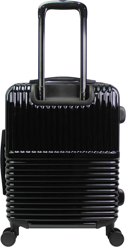 World Traveler Dejuno Tonal 20-Inch Carry-On Polycarbonate Lightweight Hardside Expandable Spinner Luggage Suitcase with TSA Lock - Onyx