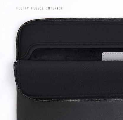 Comfyable Slim Protective Laptop Sleeve 14 Inch Snugly Compatible with MacBook Pro 14-inch M5 M4 M3 M2 M1 Pro/Max 2025, PU Leather Bag Waterproof Cover Notebook Computer Case for Mac, Black