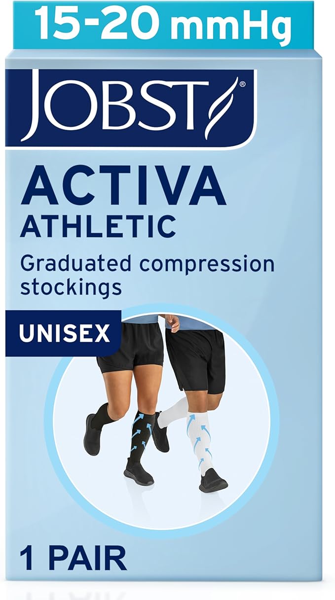 JOBST ACTIVA Athletic 15-20 mmHg Compression Socks Knee High, Closed Toe