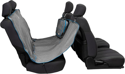 Kurgo Heather Hammock - Full Seat Dog Hammock for Secure Pet Travel - Waterproof & Stain Resistant Cover - Backseat Divider - Dog Car Seat Protector - Heather Gray