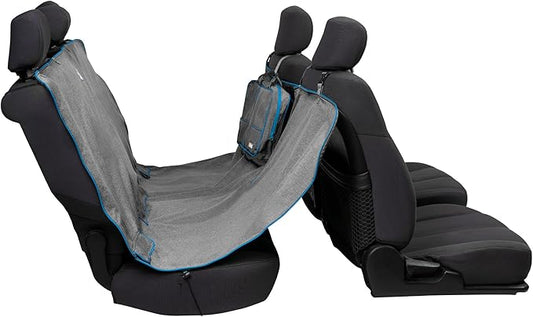 Kurgo Heather Hammock - Full Seat Dog Hammock for Secure Pet Travel - Waterproof & Stain Resistant Cover - Backseat Divider - Dog Car Seat Protector - Heather Gray
