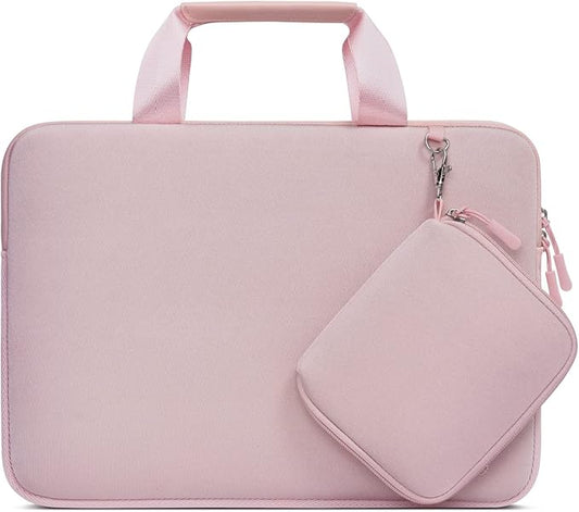 MOSISO Laptop Case 16 inch, 15-15.6 inch Laptop Sleeve Bag Compatible with MacBook Pro 16, HP, Acer, Dell, Lenovo, ASUS, Neoprene Carrying Computer Bag with Handle&Detachable Small Case, Pink