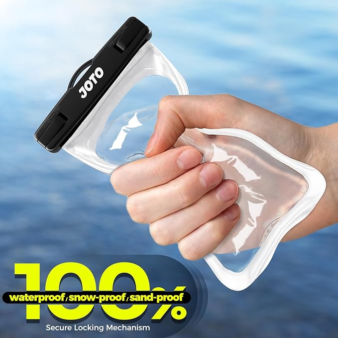 JOTO 2 Pack Universal Waterproof Phone Case for iPhone 17 Air 16 15 14 13 12 11 Plus Pro Max, IPX8 Cellphone Dry Bag XR X SE, Galaxy S23 S22 S21 S20+ S20 S10 Plus Note, Pixel up to 7" -Clear