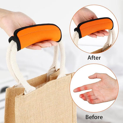 2Pack Luggage Handle Wrap for Suitcase Travel Essential Bright Orange Color Soft Luggage Identifiers for Suitcases Neoprene Material Comfortable Suitcase Handle Wraps for Traveling