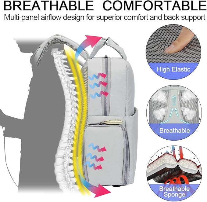 CADeN Camera Backpack w/ 15.6" Laptop Compartment, USB Charge Port, Tripod Holder, Rain Cover Compatible for Sony Canon Nikon