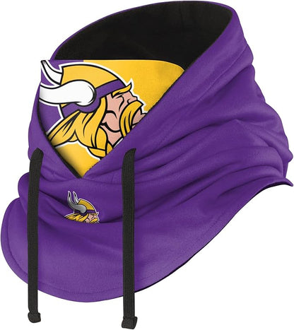NFL Team Logo Team Color Drawstring Winter Cap Hooded Gaiter Balaclava Face Cover
