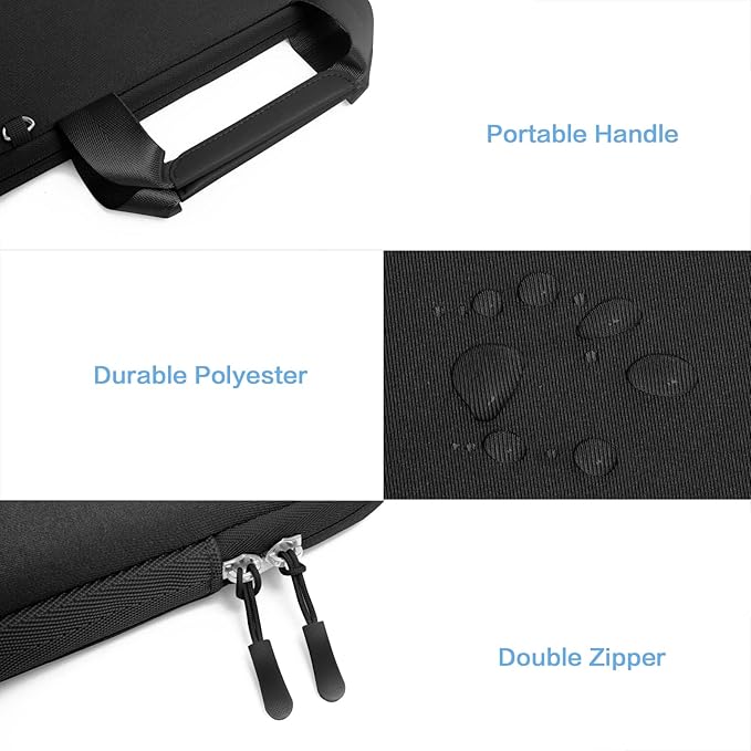 MOSISO Laptop Case 14 inch, Laptop Sleeve Bag Compatible with HP Lenovo Dell ASUS Acer, HP Stream, Dell Latitude, Lenovo IdeaPad, Neoprene Carrying Computer Bag with Handle&Detachable Small Case,Black
