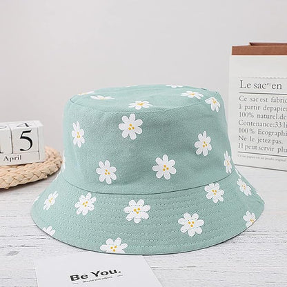 XYIYI Cute Bucket Hat Beach Fisherman Hats for Women, Reversible Double-Side-Wear