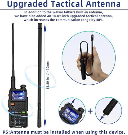 BAOFENG UV-10R MAX Ham Radio Handheld 10W Long Range Tactical NOAA Weather Rechargeable Radios Walkie Talkies with 2500mAh Battery,Type-C Charging for Adults,Survival Gear,Men Birthday Gifts,2 Pack