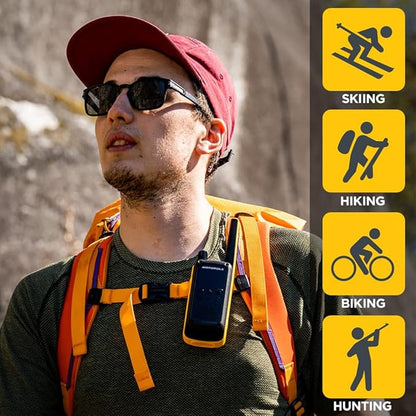 Motorola T470 Talkabout Two Way Radios, Long Range Emergency Rechargeable Waterproof Walkie Talkies 22 Channel, 35 Mile outdoor Black Yellow, 2 Pack