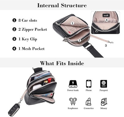 INICAT RFID Blocking Sling Bag,Anti Theft Crossbody Bags for Women,Travel Gifts Cross Body Purses Vegan Leather
