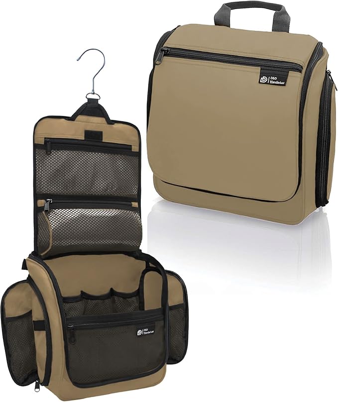DD D&D Wanderlust D&D Hanging Travel Toiletry Bag for Men and Women – Cosmetics, Makeup and Toiletries Organizer Kit with 10 Compartments