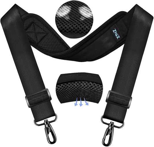 ZINZ 79.5" Universal Bag Strap with Ultra-Thick Fixed Breathable Pad Adjustable Heavy-Duty Shoulder Strap for Laptop Bag Crossbody Luggage Gym Bag Camera Bag and More -B01K01