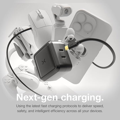 NOCO XGrid X65: 65W USB-C Charger – Dual Port GaN Power Adapter with PD 3.0, QC 4.0+, and PPS – Fast Charging with Smart Power Distribution – Foldable Wall Plug, UL Listed