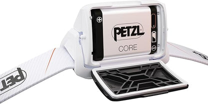 PETZL Tikka CORE Headlamp - Rechargeable, Compact 450 Lumen Light with Red Lighting, for Hiking, Climbing, and Camping - White