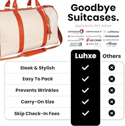 Luhxe Travel Convertible Carry On Garment Bag with Shoe Pouch & Detachable Shoulder Strap - Snow