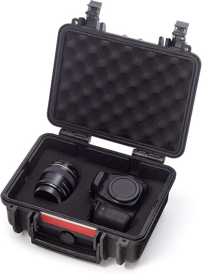 Amazon Basics Hard Camera Case, Small, Black, Solid, 12"L x 11"W x 6"H